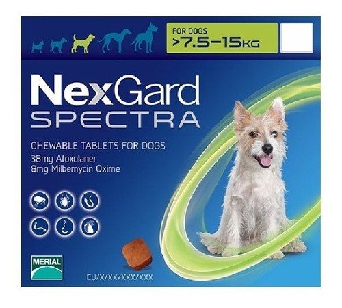 Nexgard Spectra Desparasitante Masticable Perro de 7.5 a 15 Kg