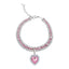 Collar con Dije de Corazón Color Rosa L