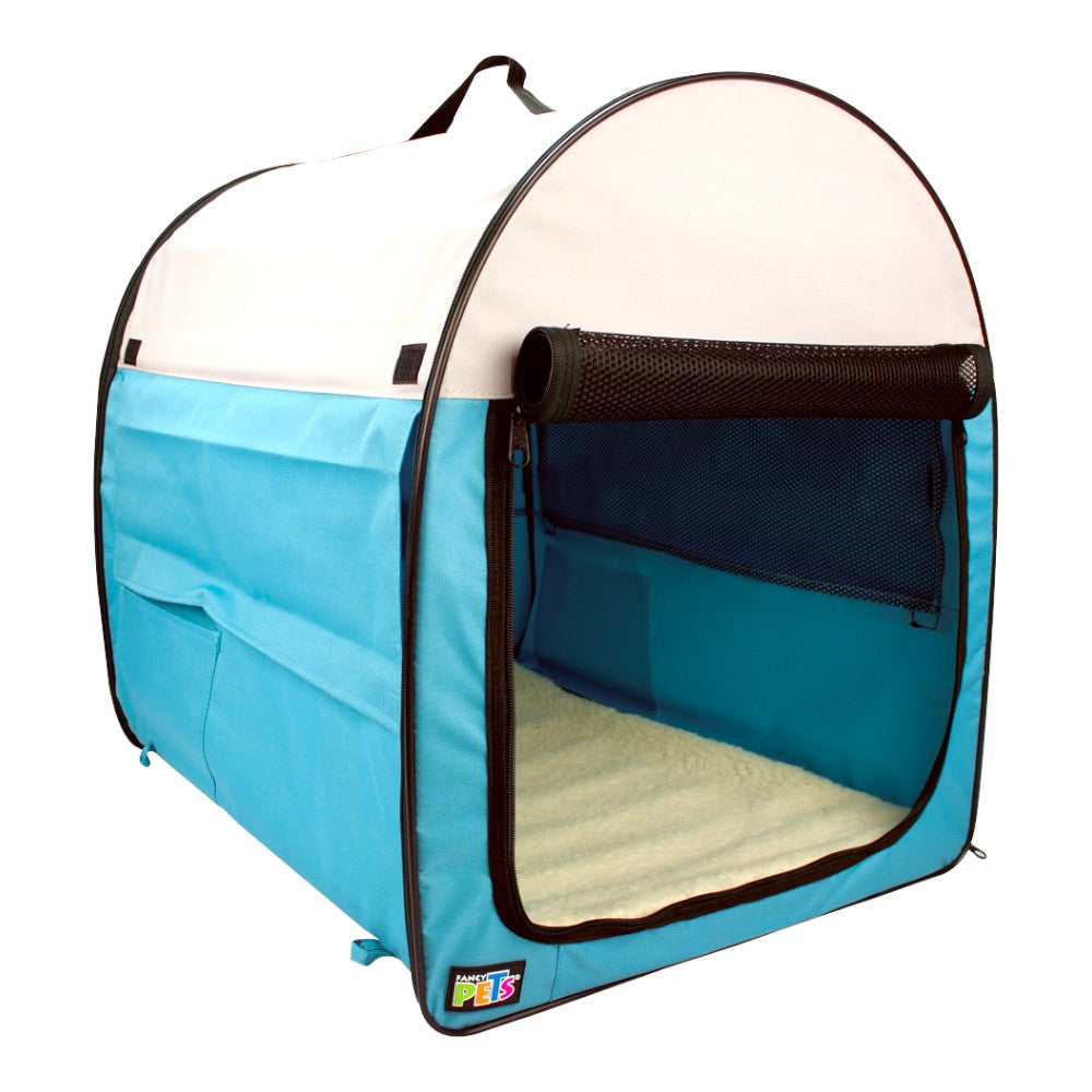 Casa portátil de tela para perros Fancy Pets azul cielo, intermedia
