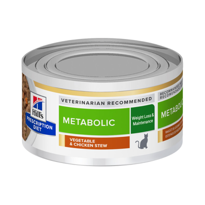 1 Lata Hills gato metabolic Prescription Diet Adultos Metabolic Vegetables and Chicken Stew Cat Food 82 g