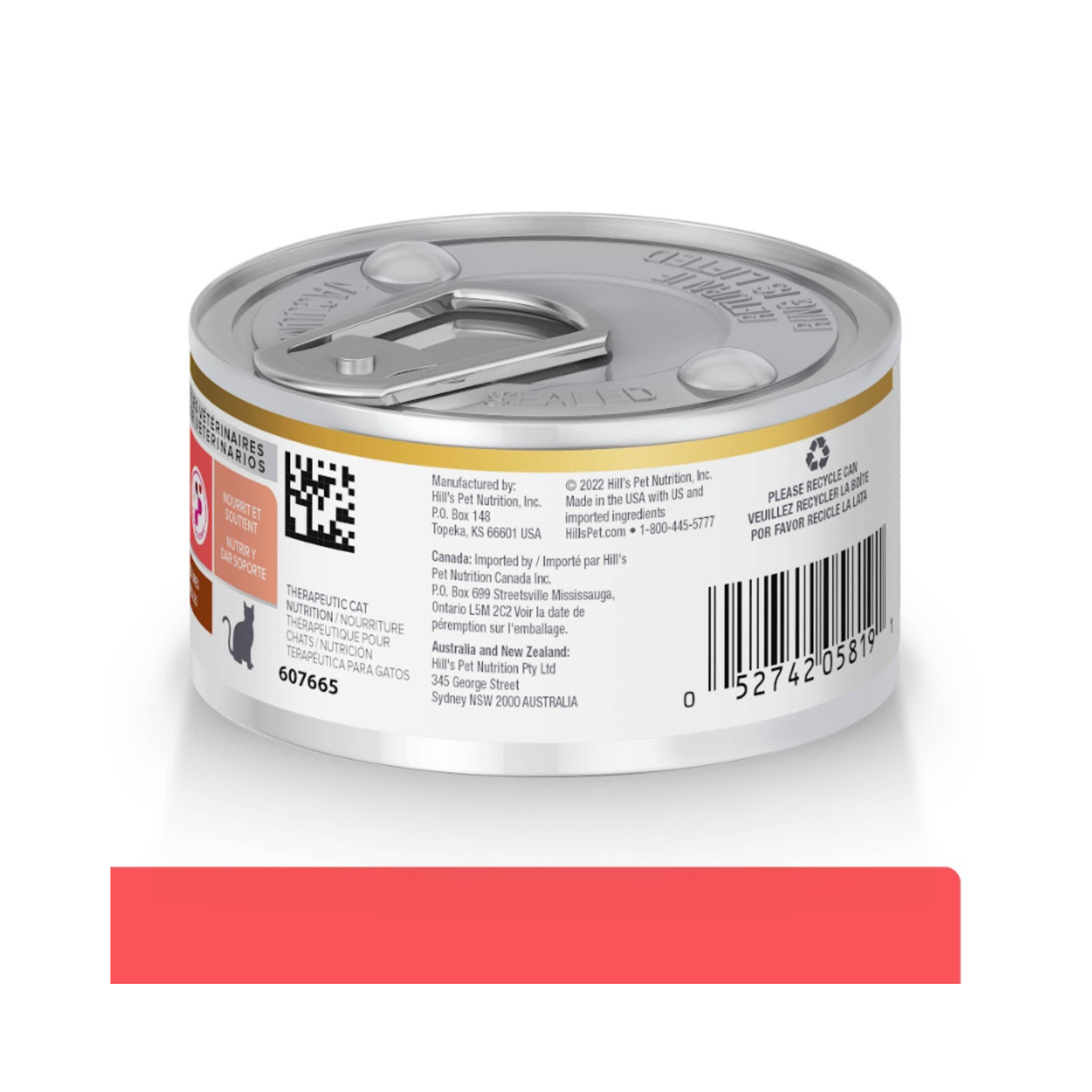 1 Lata Hill's Prescription Diet Feline ONC Care, Nutrición y Apoyo de Recuperación, para Gato, 82 g