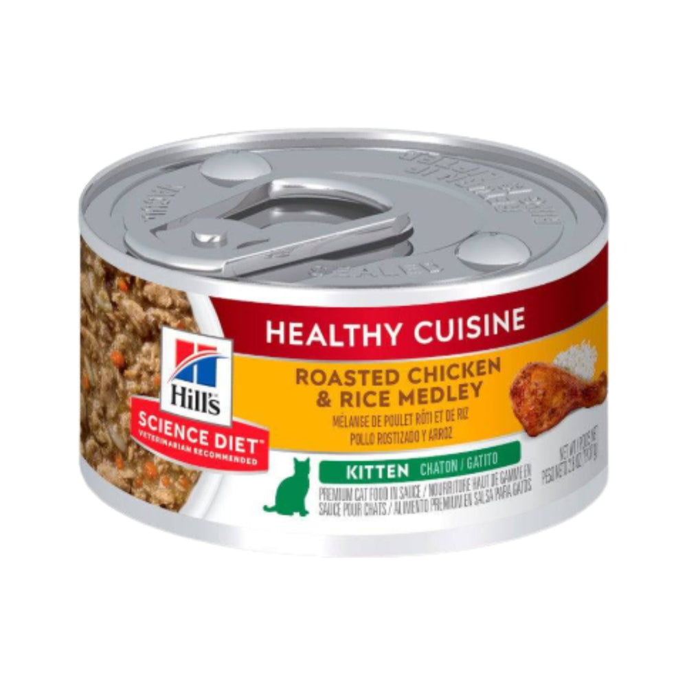 24 Latas Hill's Science Diet Kitten Healthy Cuisine, Alimento Húmedo para Gatito 79g