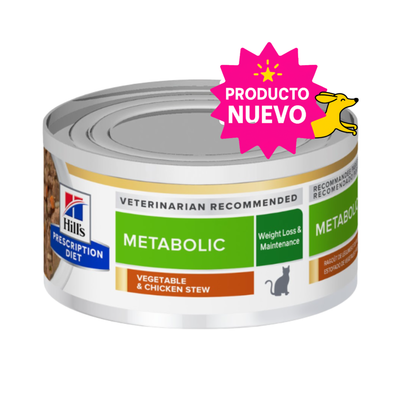 1 Lata Hills gato metabolic Prescription Diet Adultos Metabolic Vegetables and Chicken Stew Cat Food 82 g
