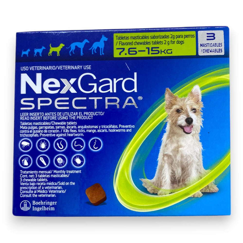 Nexgard Spectra 3 Tabletas 7.6 a 15 kg