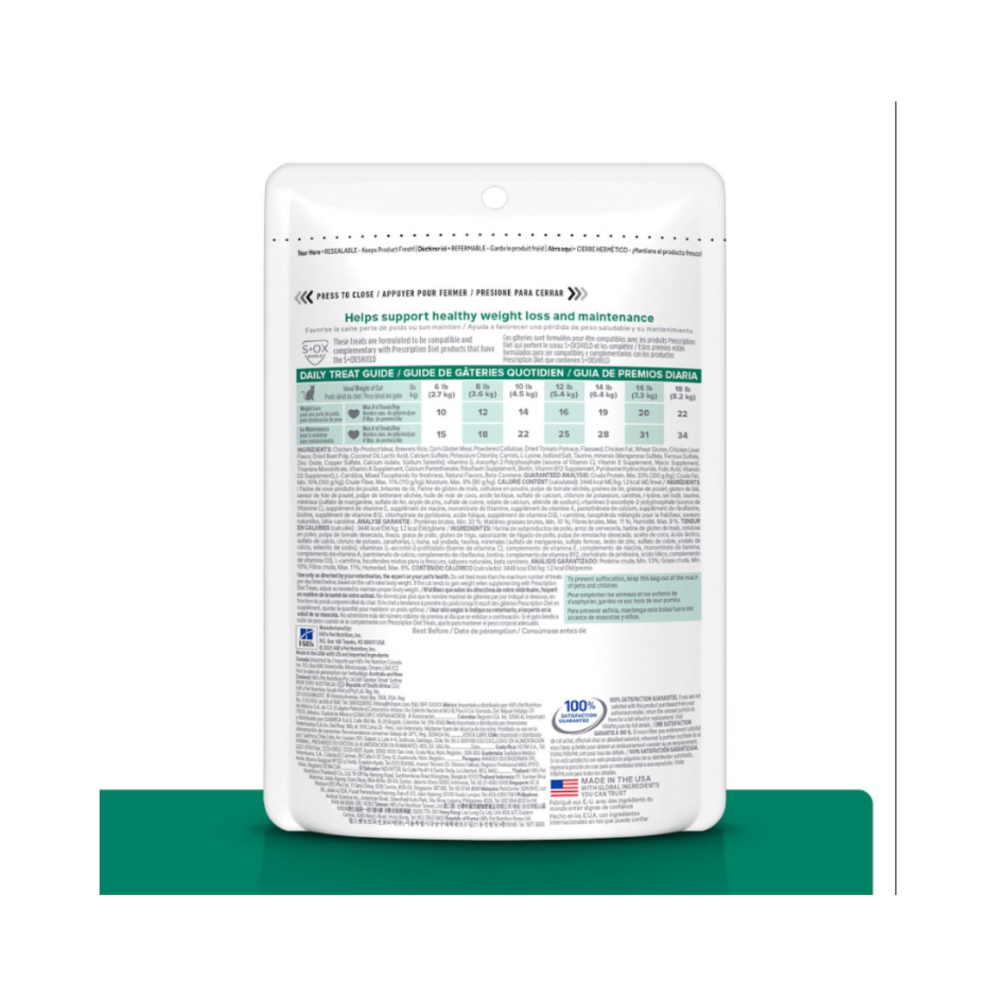 CORTA CADUCIDAD Hill's Prescription Diet 5 Premios Metabolic Control de Peso para gatos 2.5 oz