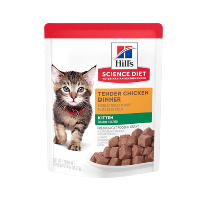 24 Pouches Hill's Science Diet Kitten, Alimento Húmedo para Gatito Sabor Pollo 79g