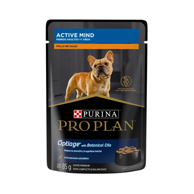 1 Pouche Pro Plan Active Mind Sabor Pollo en Salsa 85 g