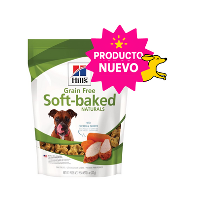 5 Premios Hill's Canine Grain Free Soft-Baked Naturals, Premios Naturales Sin Granos, Horneados Suavemente con Pollo y Zanahorias 227 g
