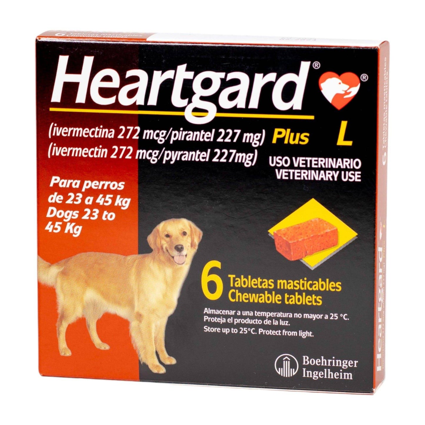 Heartgard Plus L Perros 23 a 45 Kg 6 Tabletas Masticables - AniMALL