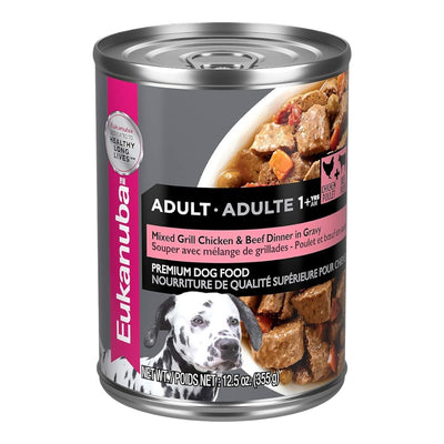 12 Latas Alimento Húmedo Perro Adulto Res y Pollo 355 gr - AniMALL