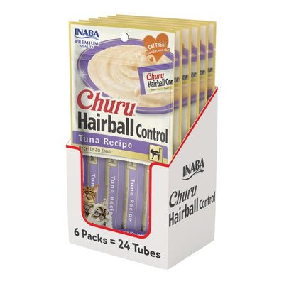 Churu 6 Pack Premios para Gato Atún Hairball 4 tubos de 14 Gr c/u