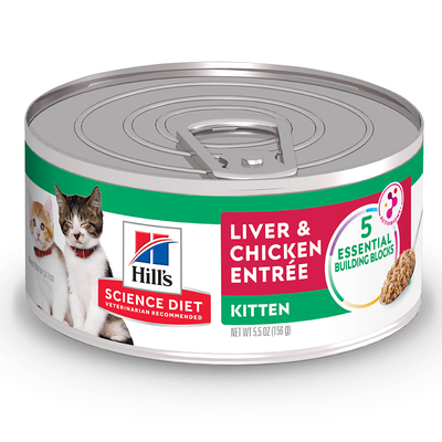 24 Latas Hill's Science Diet Kitten, alimento saludable húmedo en lata para gatitos 156g