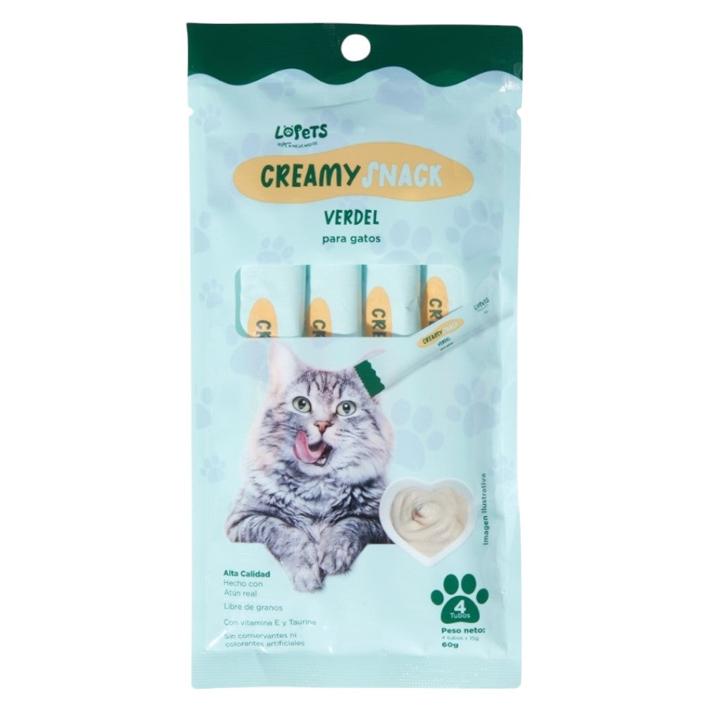 Lopets Premio Cremoso para Gatos Sabor Verdel 60 gr