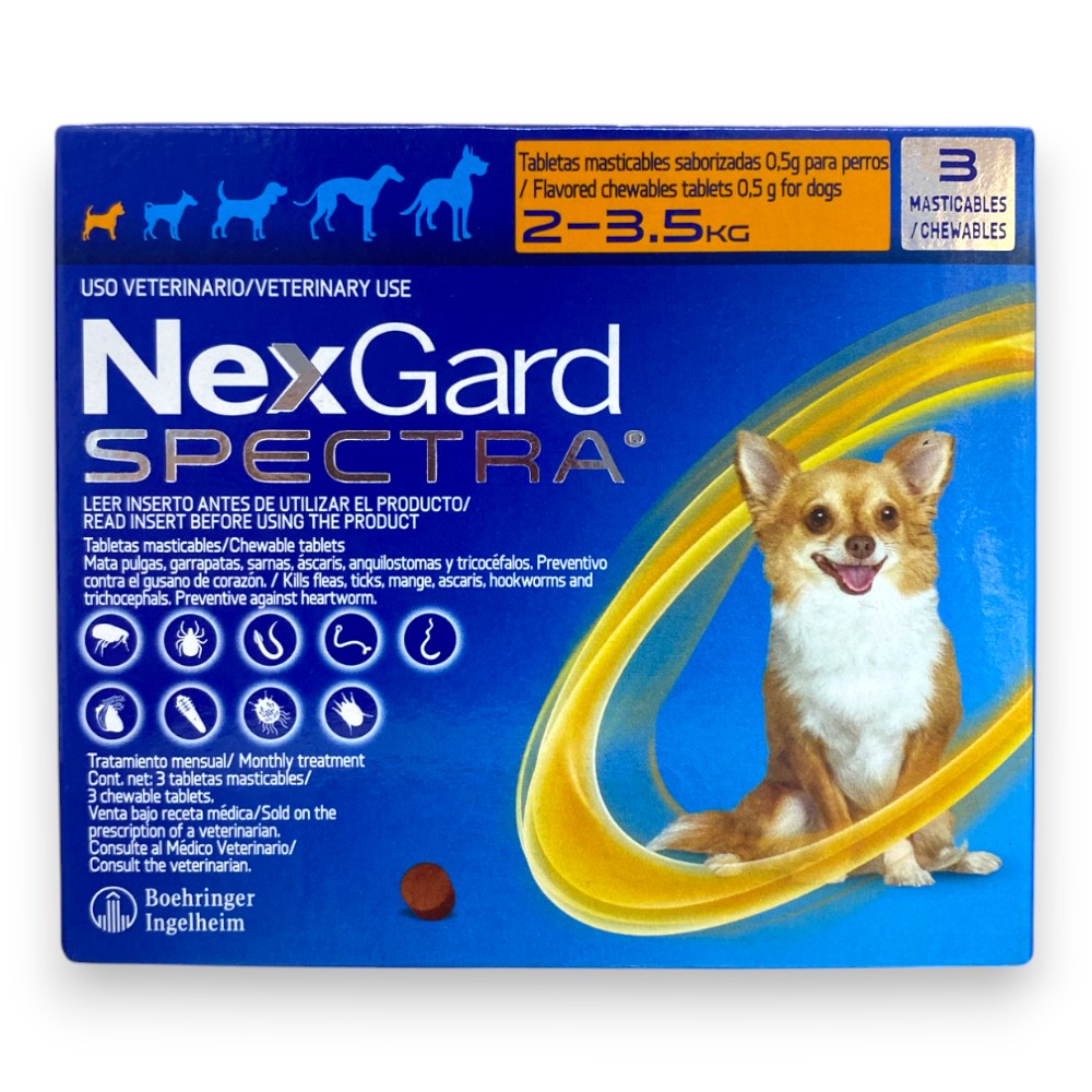 Nexgard Spectra 3 Tabletas 2 a 3.5 Kg