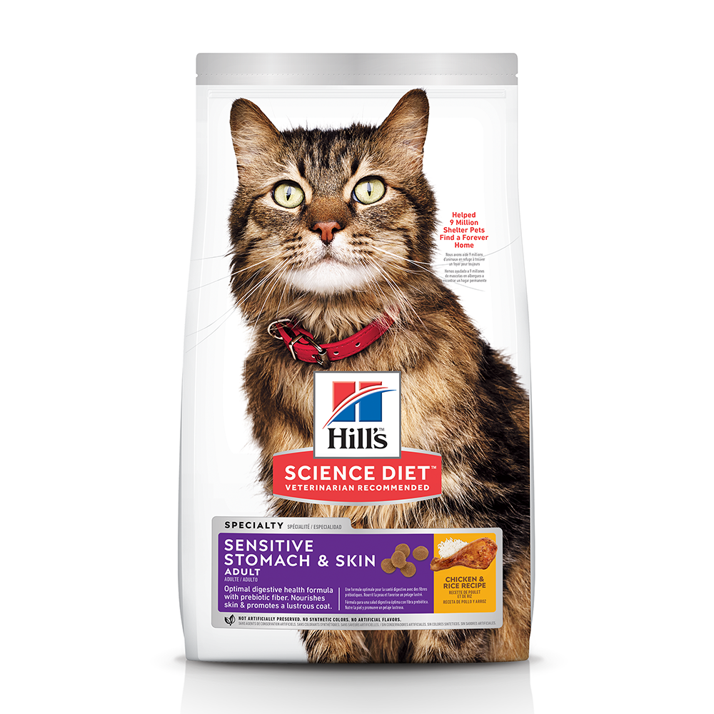 Hill's Science Diet Sensitive Skin & Stomach, alimento para gato adulto, piel y estómago sensibles 7Kg