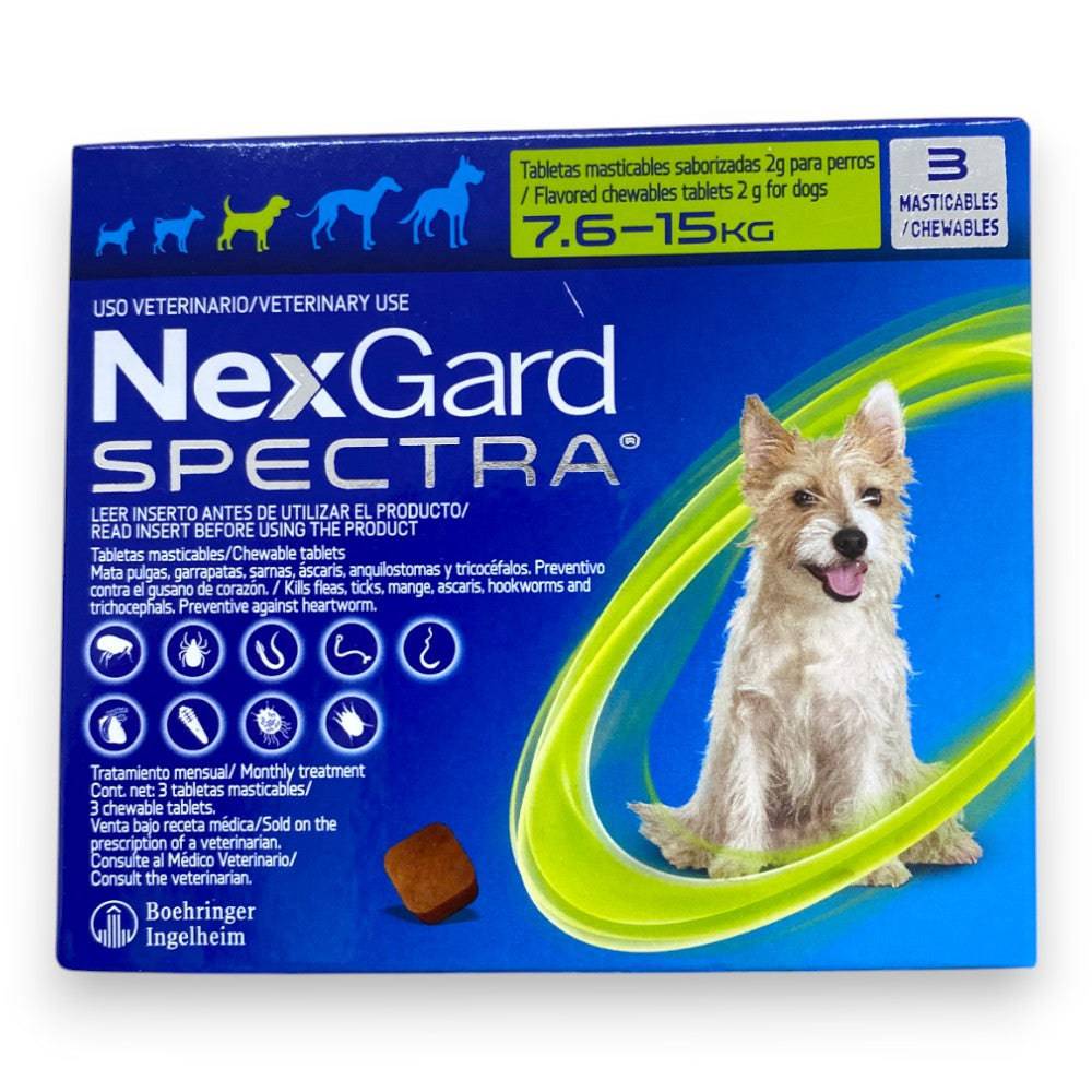 Next Guard Plus Dogs Nexgard Spectra 3 Tabletas 7.6 a 15 kg Para Perros – AniMALL