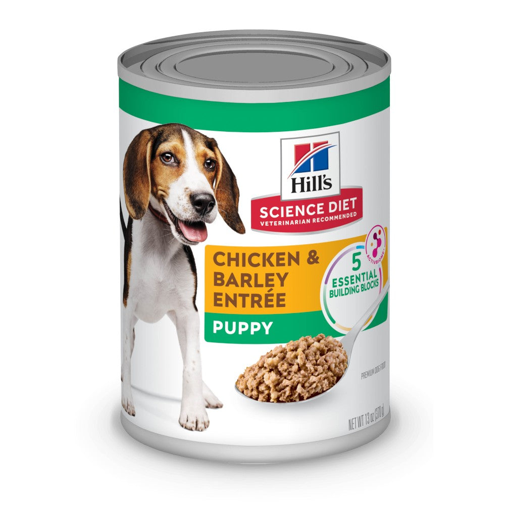 Lata Hill's Science Diet Puppy, alimento humedo en lata para perro cachorro sabor pollo 369g