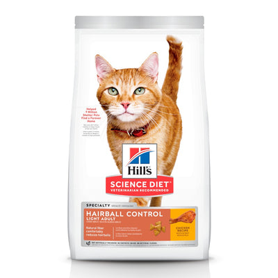 Hill's SD Hairball Control Light alimento bajo en calorías gato adulto control bolas de pelo 3.2Kg - AniMALL