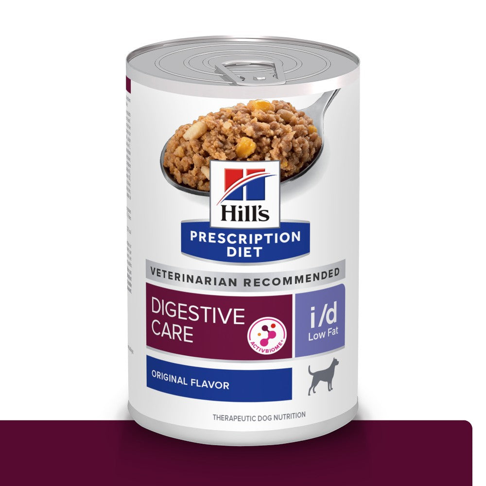 12 Latas Hill's Prescription Diet i/d Low Fat, Cuidado Digestivo, Bajo en Grasa para Perro, 369 g