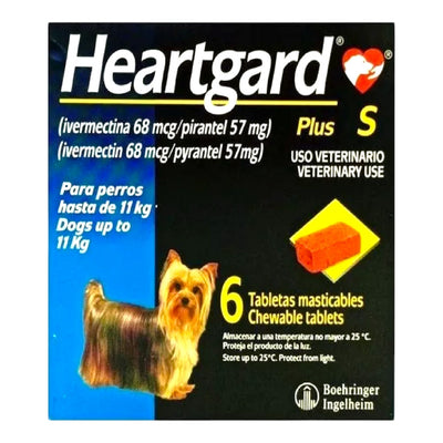 Heartgard Plus S Perros de Hasta 11 Kg 6 Tabletas Masticables