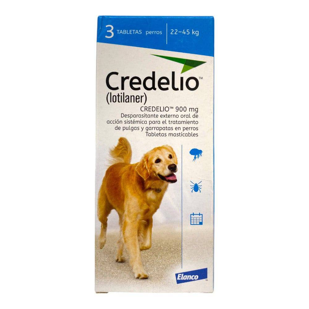 Credelio Perros 3 Tabletas 900 Mg 22 a 45 Kg Elanco - AniMALL