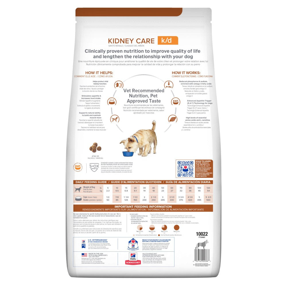 Hill's Prescription Diet k/d, Cuidado Renal, para Perro, 12.5 Kg