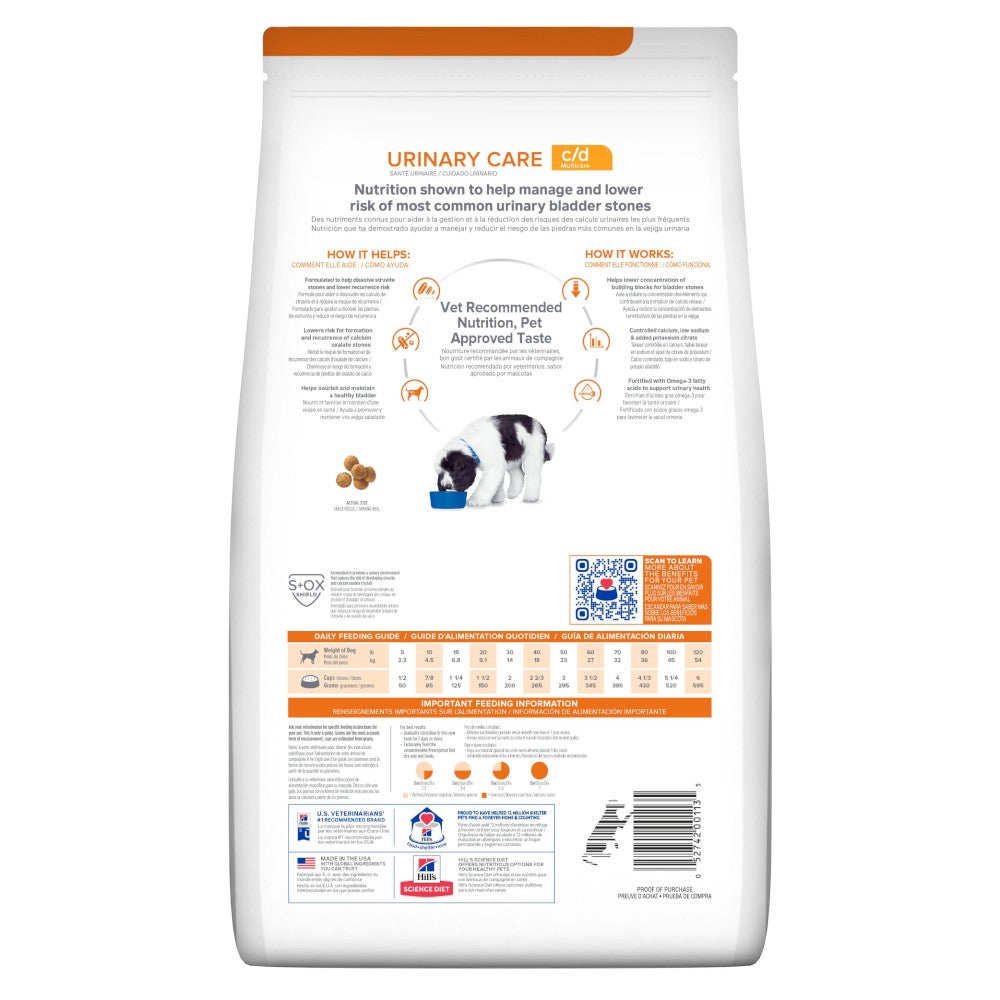 Hill's Prescription Diet c/d Multicare, Cuidado Urinario, para Perro, 12.5 Kg