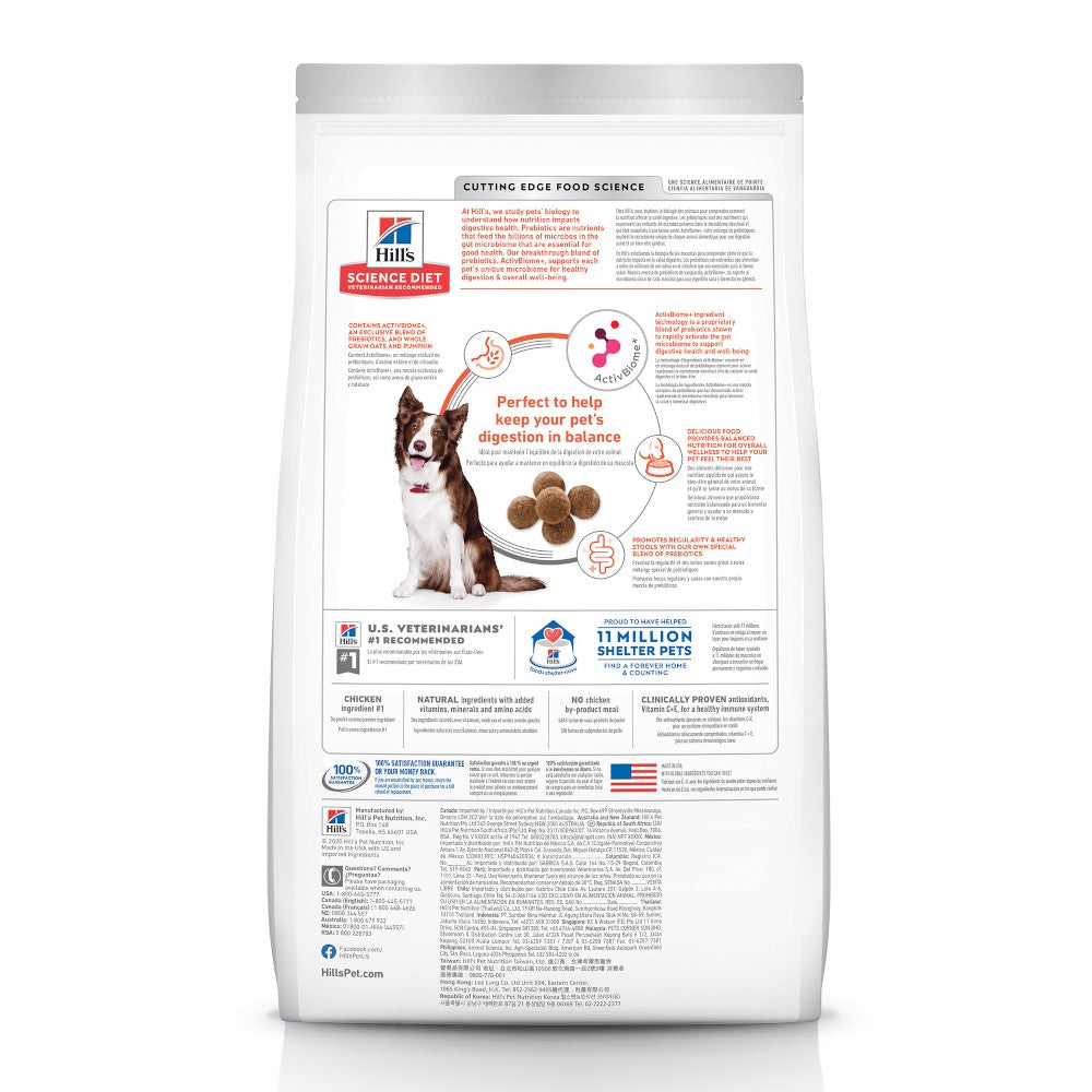 Hill's Science Diet Perfect Digestion, alimento de cuidado digestivo para perro adulto 10Kg