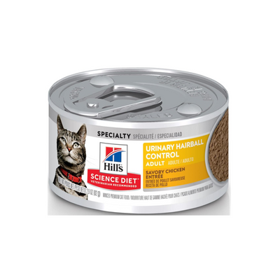 1 Lata Hill's Science Diet Alimento Húmedo Control Urinario y de Bolas de Pelo para Gato Adulto Receta de Pollo, 82g