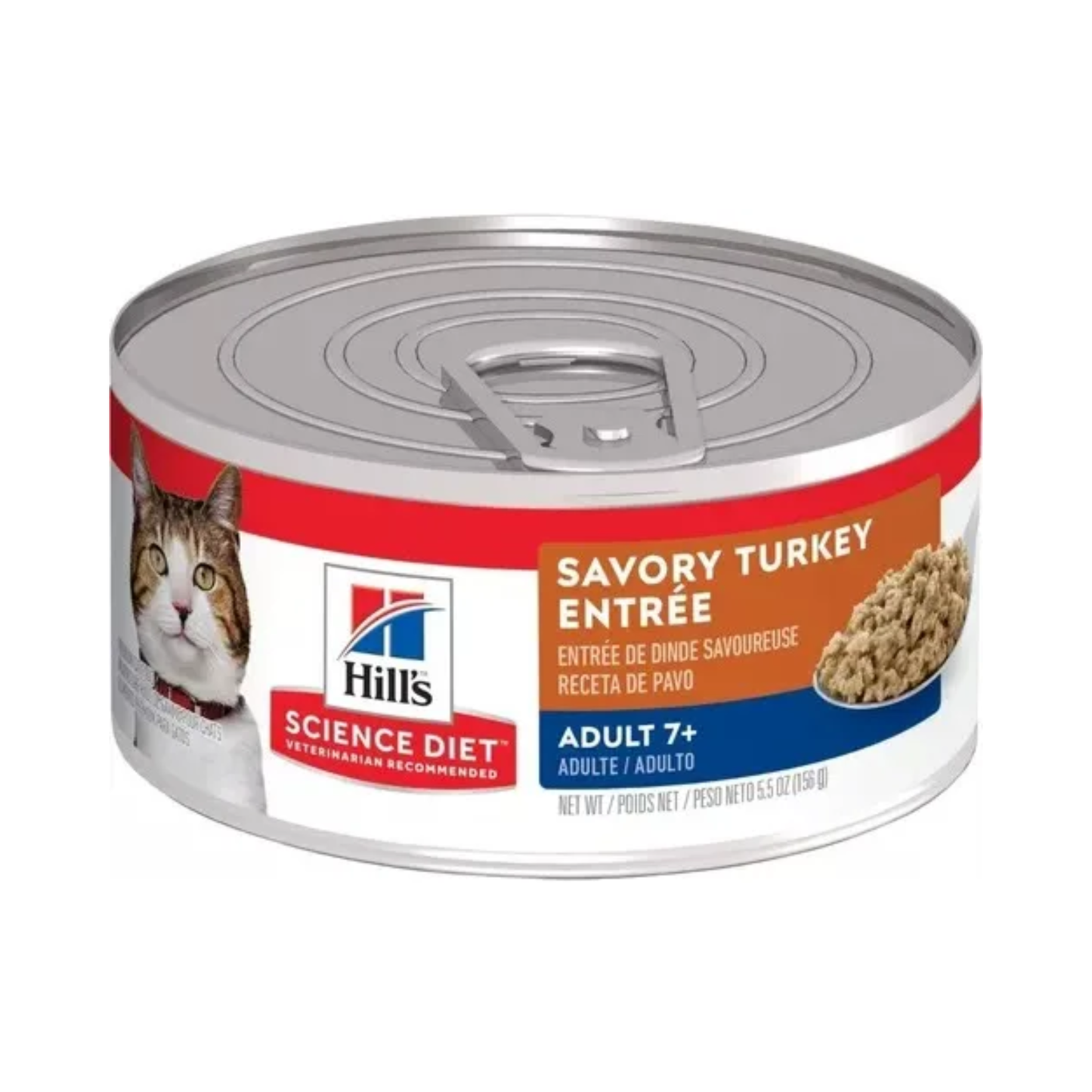 24 Latas Hill's Science Diet Feline Adult 7+ Alimento Húmedo para Gato Senior Sabor Pavo 156g