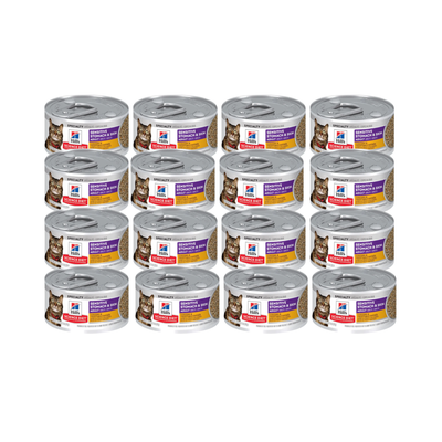 24 Latas Hill's Science Diet Gato Adulto Sensitive Skin & Stomach Piel y Estomago Sensible 82gr