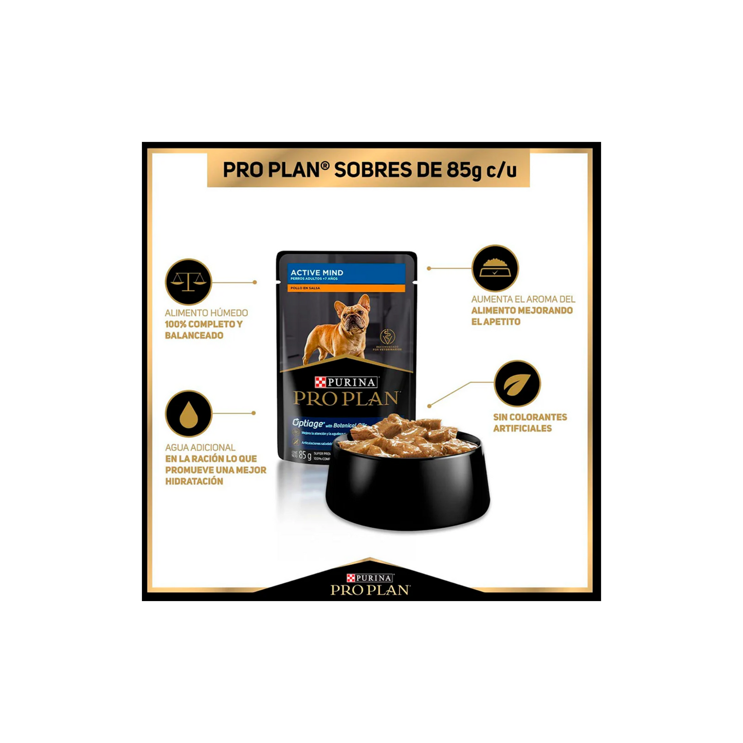24 Pouches Pro Plan Perro Senior Receta de Pollo 85 g