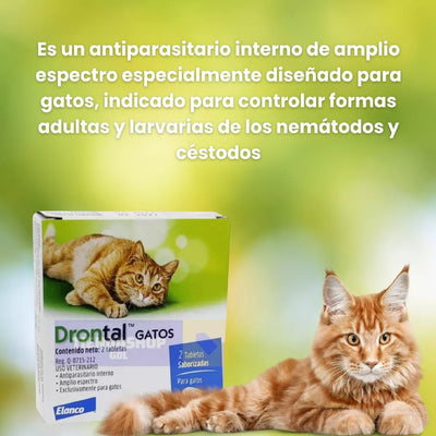 Drontal Gatos 2 Tabletas Saborizadas, Elanco