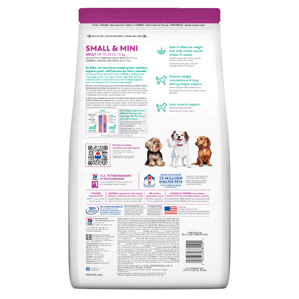 Hill's Science Diet Small & Mini Perfect Weight, alimento control de peso perro adulto raza pequeña 5.7Kg