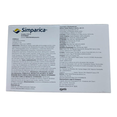 Simparica 1 Masticable 10 Mg 2.5 a 5kg