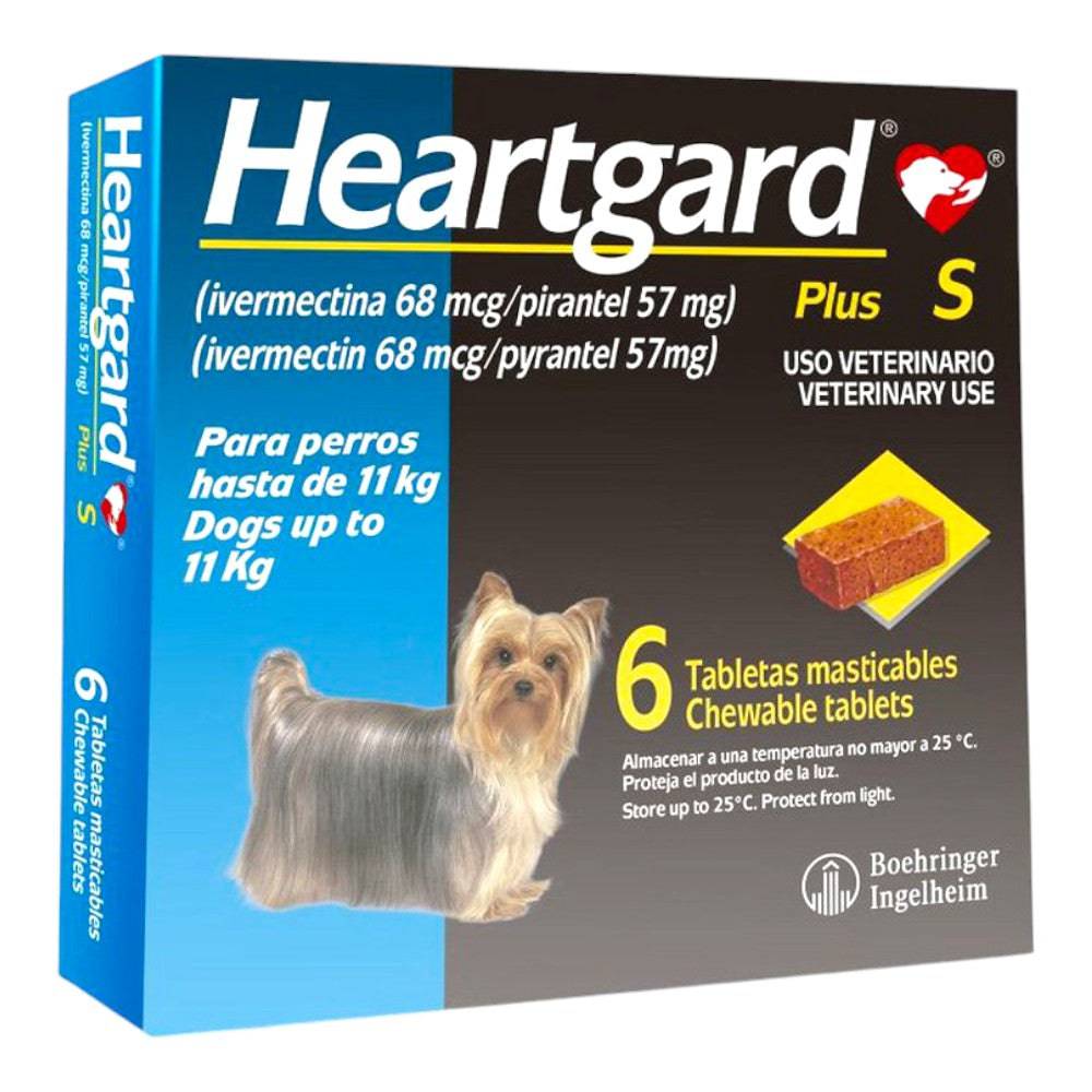Heartgard Plus S Perros de Hasta 11 Kg 6 Tabletas Masticables - AniMALL