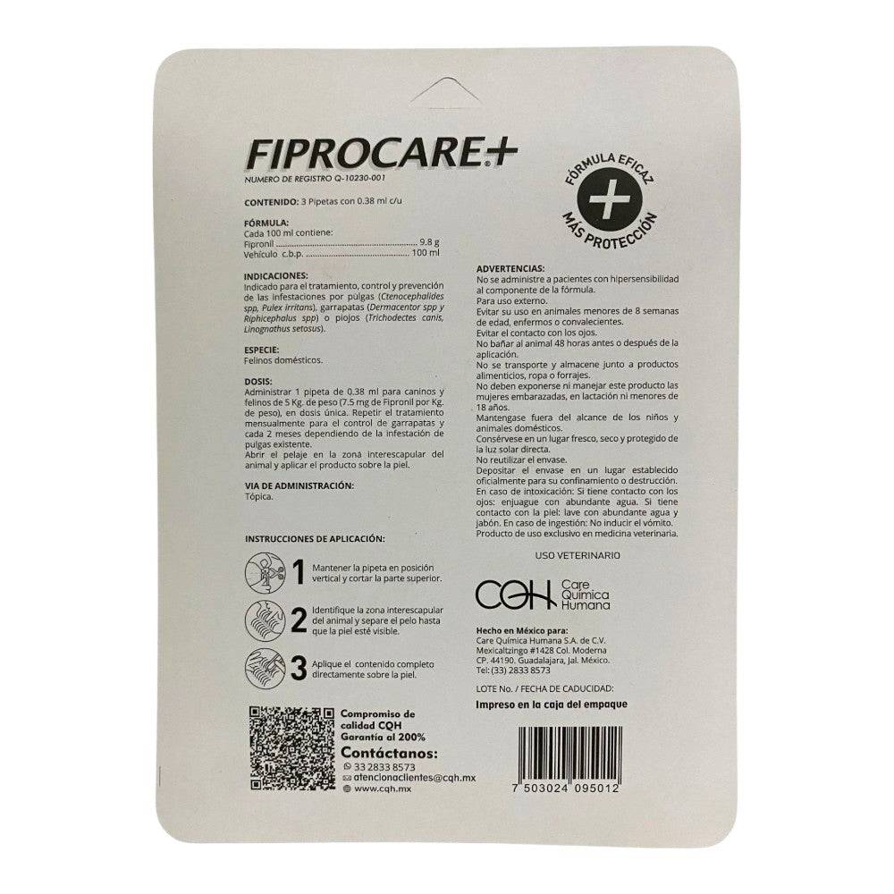 Fiprocare 3 Pipetas para Gatos de hasta 5 kg - AniMALL