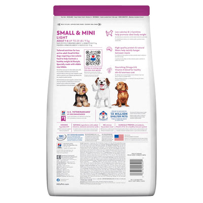 Hill's Science Diet Small & Mini Light, alimento perro adulto bajo en calorías raza pequeña y mini 2Kg - AniMALL