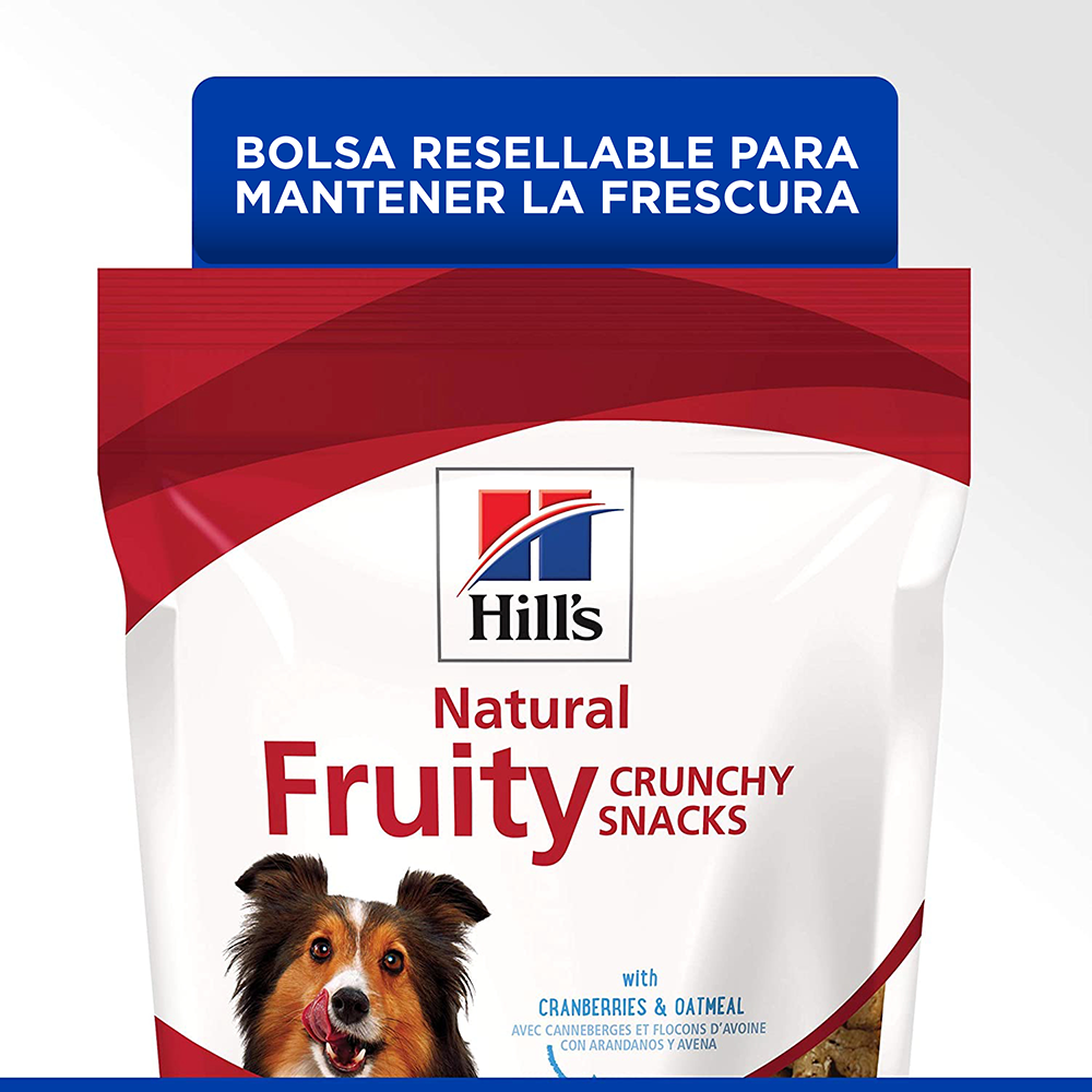 5 Hill's Natural Fruity Crunchy Snacks, premios para perro con arándanos y avena 230g