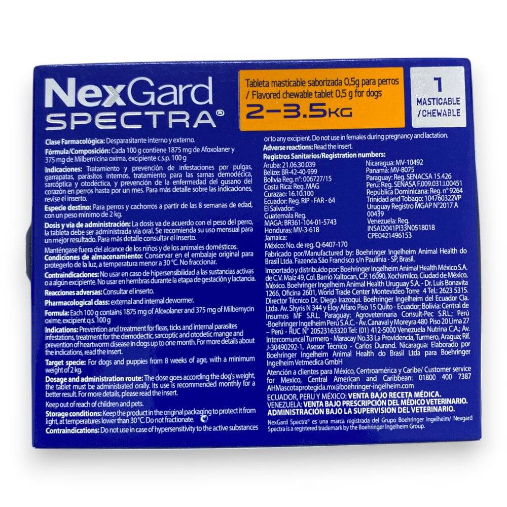 Nexgard Spectra 1 Tableta 2 a 3.5 Kg - AniMALL