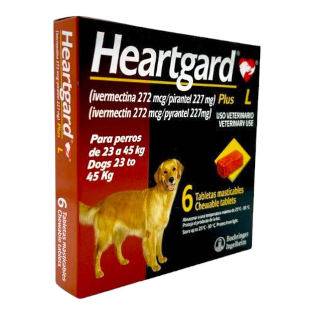 Heartgard Plus L Perros 23 a 45 Kg 6 Tabletas Masticables - AniMALL