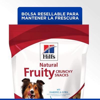 3 Hill's Natural Fruity Crunchy Snacks, premios para perro con arándanos y avena 230g