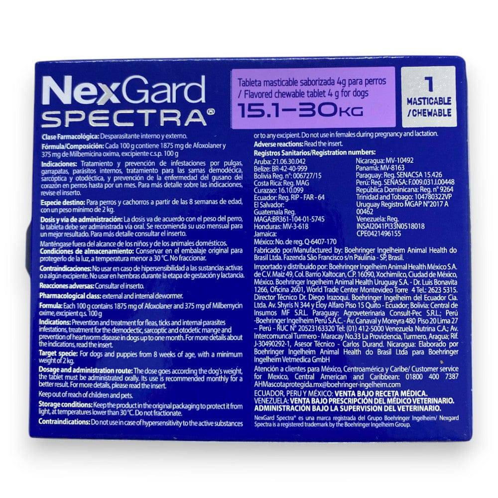 Nexgard Spectra 1 Tableta 15.1 a 30 Kg - AniMALL