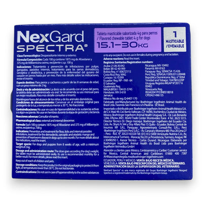 Nexgard Spectra 1 Tableta 15.1 a 30 Kg - AniMALL