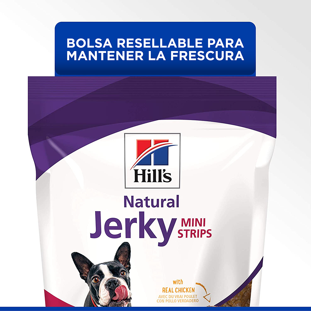 5 Hill's Natural Jerky Mini Strips, premios para perro con pollo sin conservadores 200g