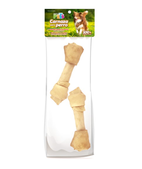 Fancy Pets Hueso de Carnaza de Res (17-20 cm) Sabor Natural 2 Piezas