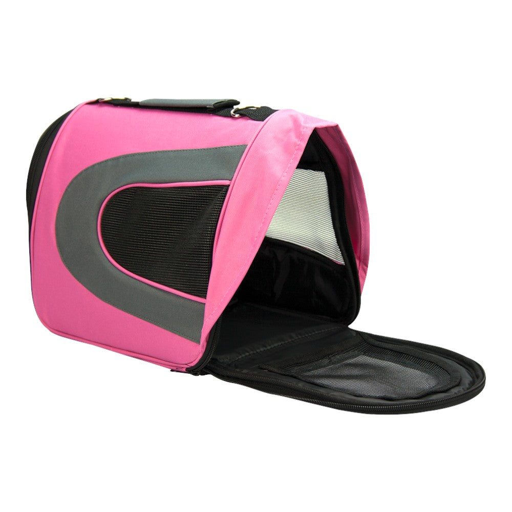 Transportadora Tela Fashion con Visera Rosa XS