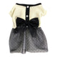 Vestido de Noche color Beige con Moño Negro Talla XXS