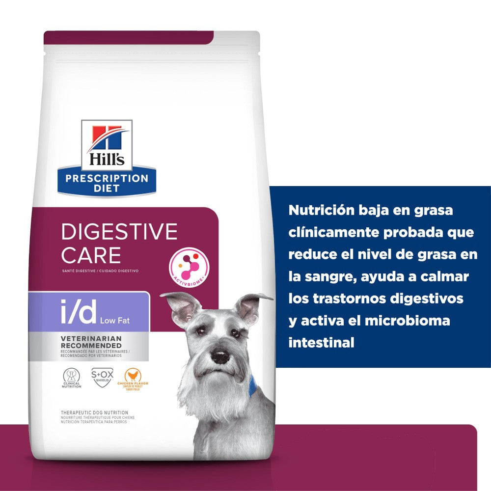 Hill's Prescription Diet i/d Low Fat, Cuidado Digestivo, Bajo en Grasa para Perro, 3.9 Kg