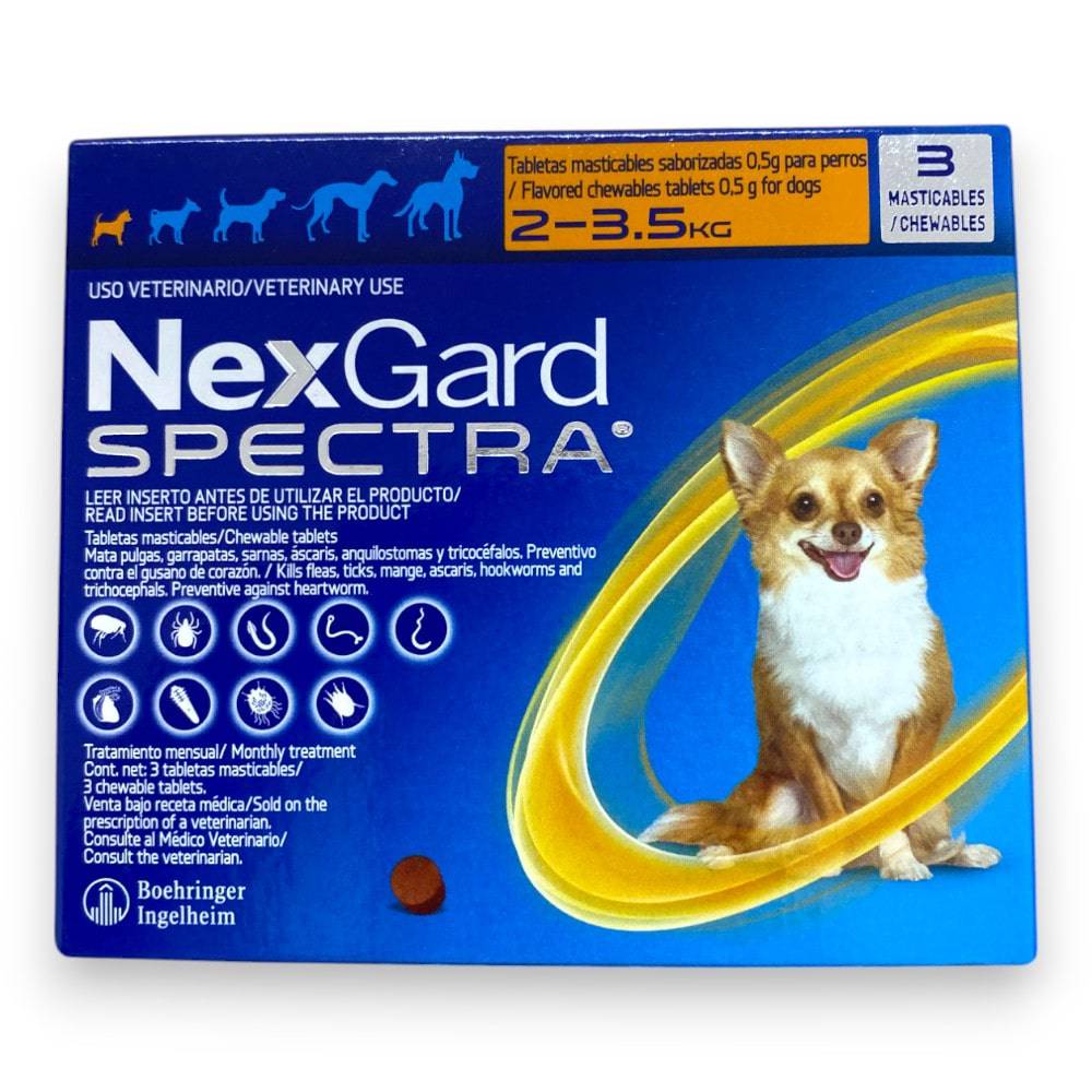 Nexgard Spectra 3 Tabletas 2 a 3.5 Kg - AniMALL